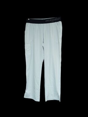 Skechers By Barco White Pull-On Scrub Pants with Black Logo Waistband Size L